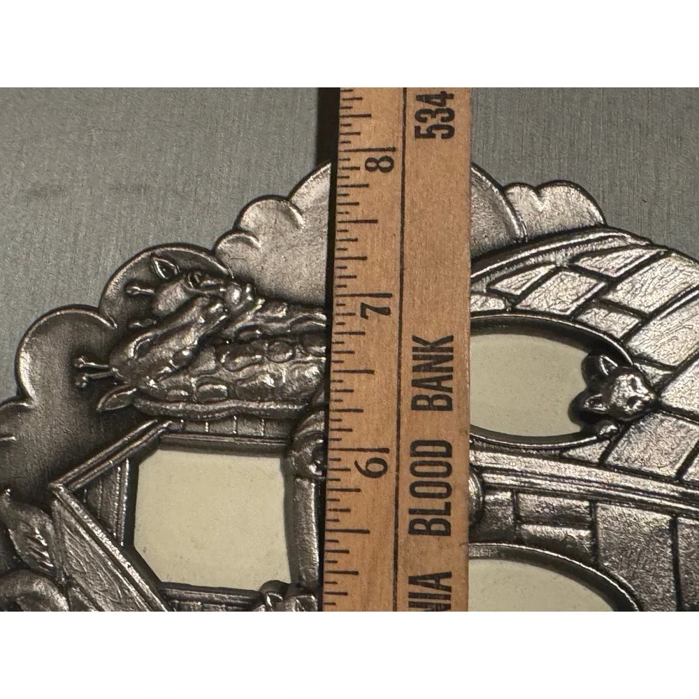 Vintage Pewter Noahs Ark 3D Picture Frame‎ Nursery Decor